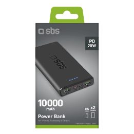 10 000 mAh Power bankas su 20W Power Delivery technologija. Spalva - juoda.