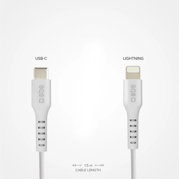USB-C - Lightning“ duomenų ir įkrovimo laidas, 1 m, baltas