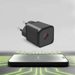 20W GaN baterijų įkroviklis – itin greitas įkrovimas su Power Delivery“ juodas