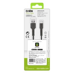 Duomenų kabelis USB 2.0 - C tipas, juodas
