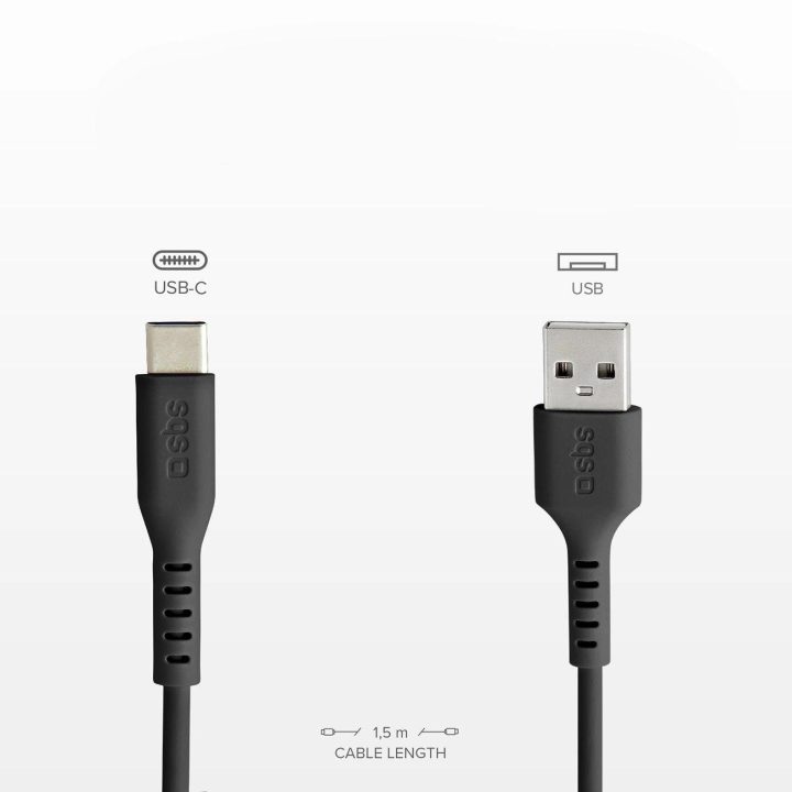Duomenų kabelis USB 2.0 - C tipas, juodas