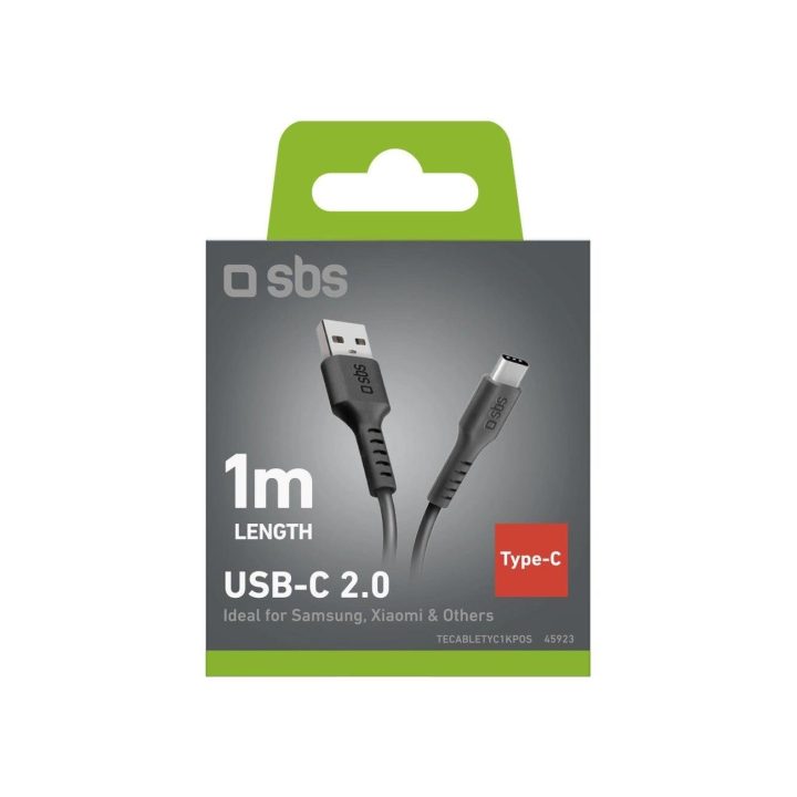 C tipo ir USB 2.0 duomenų ir įkrovimo laidas Juodas