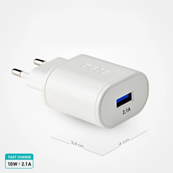 10 Wattų USB kelioninis įkroviklis Baltas