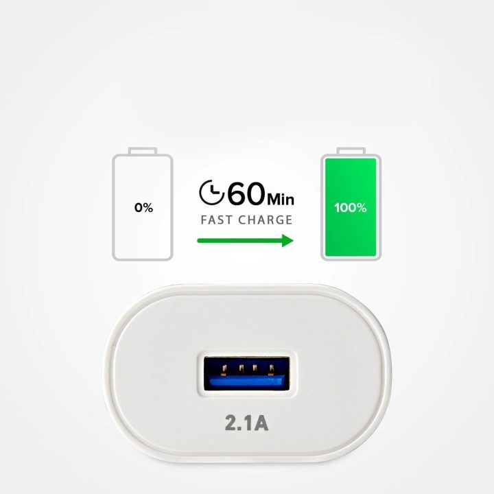 10 Wattų USB kelioninis įkroviklis Baltas