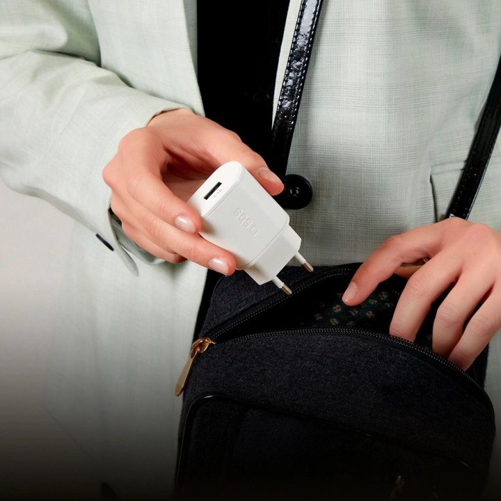 10 Wattų USB kelioninis įkroviklis Baltas