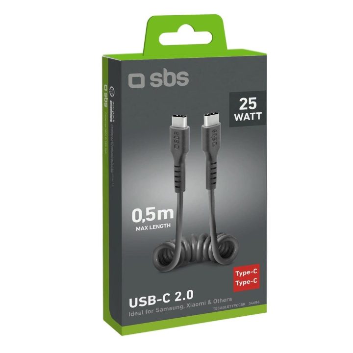 USB C ritininis laidas, 50 centimetrų