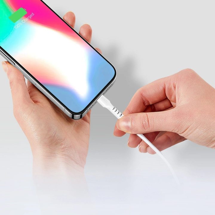 USB C 1 metro duomenų ir įkrovimo kabelis Baltas