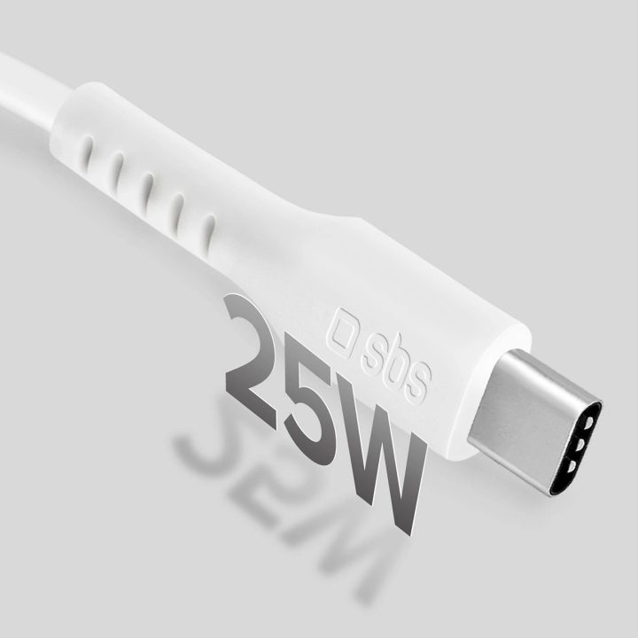USB C 1 metro duomenų ir įkrovimo kabelis Baltas