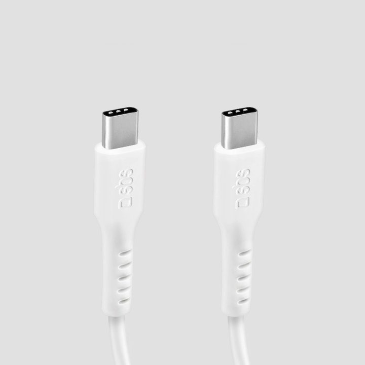 USB C 1 metro duomenų ir įkrovimo kabelis Baltas