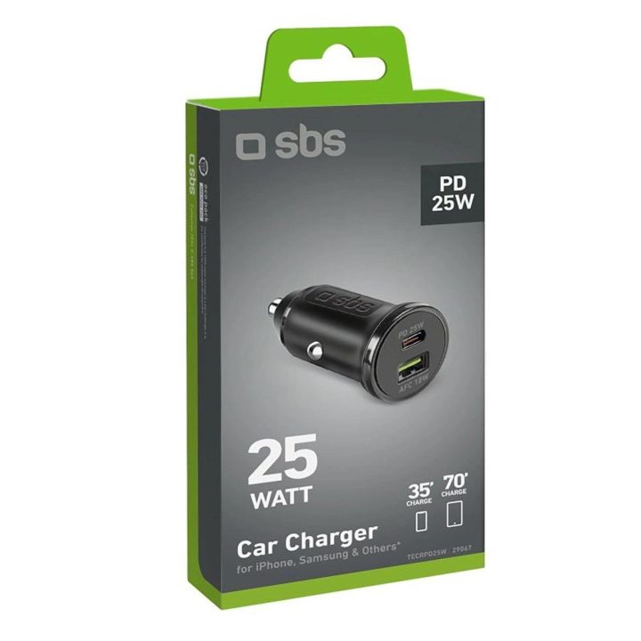 automobilio kroviklis 25 W USB C su Power Delivery – juodas