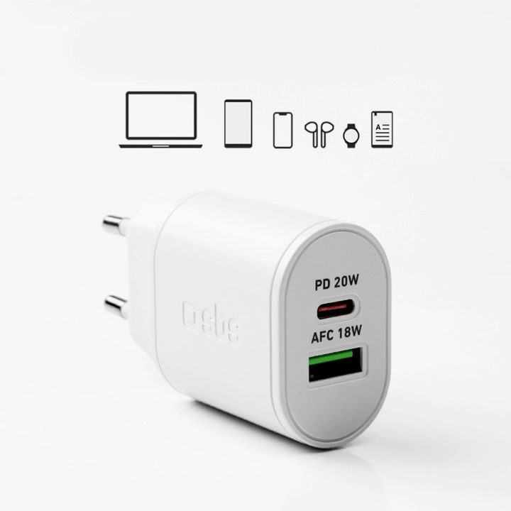 20 W pakrovėjas su USB C ir Power Delivery“ — baltas
