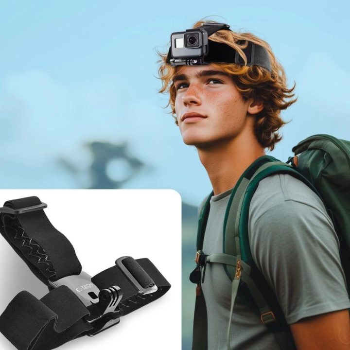 GA100 galvos diržas GoPro / DJI kameroms - juodas