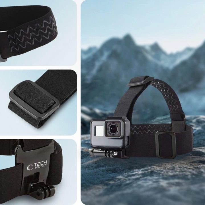 GA100 galvos diržas GoPro / DJI kameroms - juodas