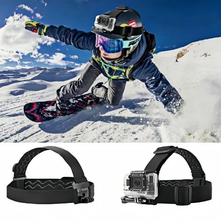 GA100 galvos diržas GoPro / DJI kameroms - juodas