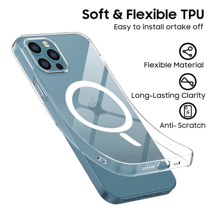 FlexAir MagSafe” dėklas skirt iPhone 12” / 12 Pro” – permatomas