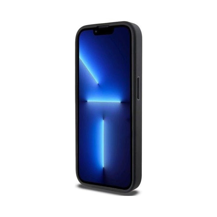 DKNY Grūdinto Metalinio Logo MagSafe Dėklas iPhone 15 Pro Max – smėlinis