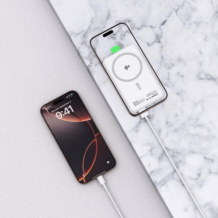 Powerbank“ “ PB24 LifeMag QI2“ MagSafe“ 10 000 mAh – balta