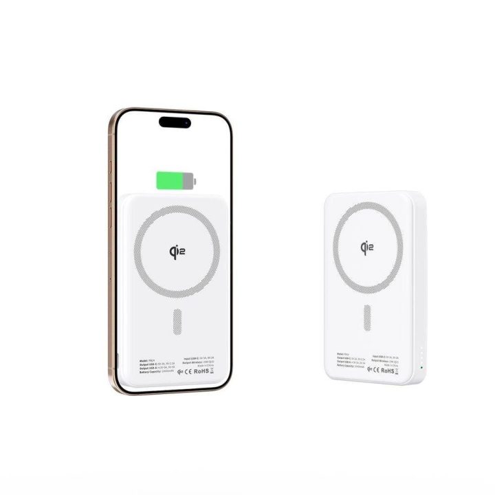 Powerbank“ “ PB24 LifeMag QI2“ MagSafe“ 10 000 mAh – balta