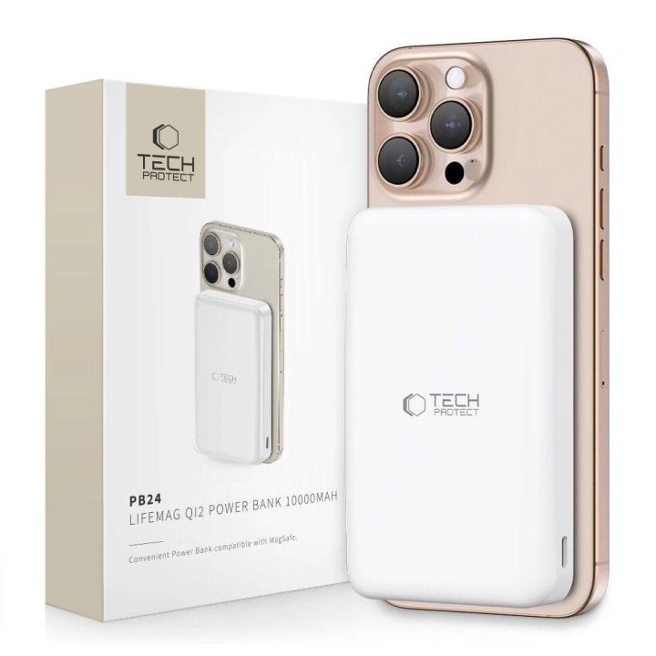 Powerbank“ “ PB24 LifeMag QI2“ MagSafe“ 10 000 mAh – balta