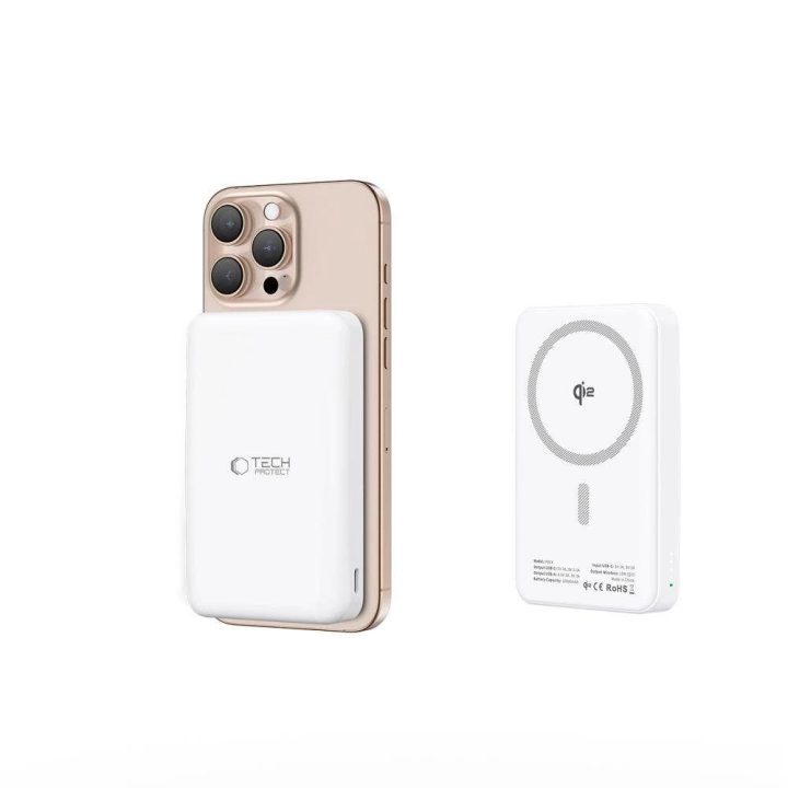 Powerbank“ “ PB24 LifeMag QI2“ MagSafe“ 10 000 mAh – balta