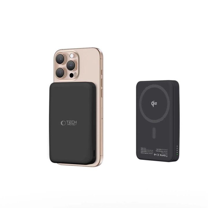 PB24 LifeMag QI2 MagSafe 10 000 mAh Powerbankas - juodas