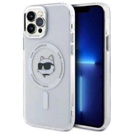 Karl Lagerfeld IML Metal Choupette Head“ MagSafe“ dėklas iPhone 12“ – baltas