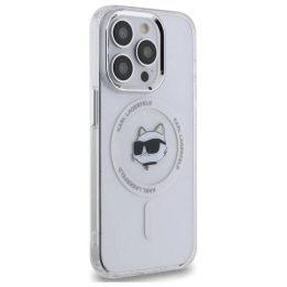 Karl Lagerfeld IML Metal Choupette Head MagSafe dėklas iPhone 13 – baltas