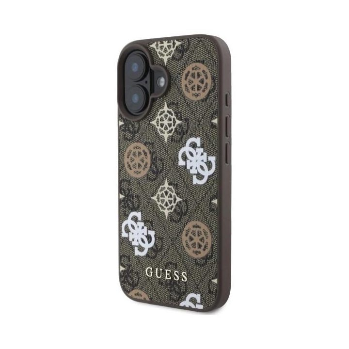 Guess Peony ant 4G Background MagSafe dėklas iPhone 16 - rudas