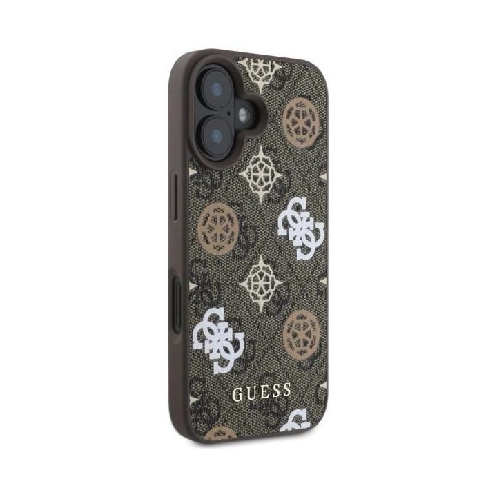 Guess Peony ant 4G Background MagSafe dėklas iPhone 16 - rudas