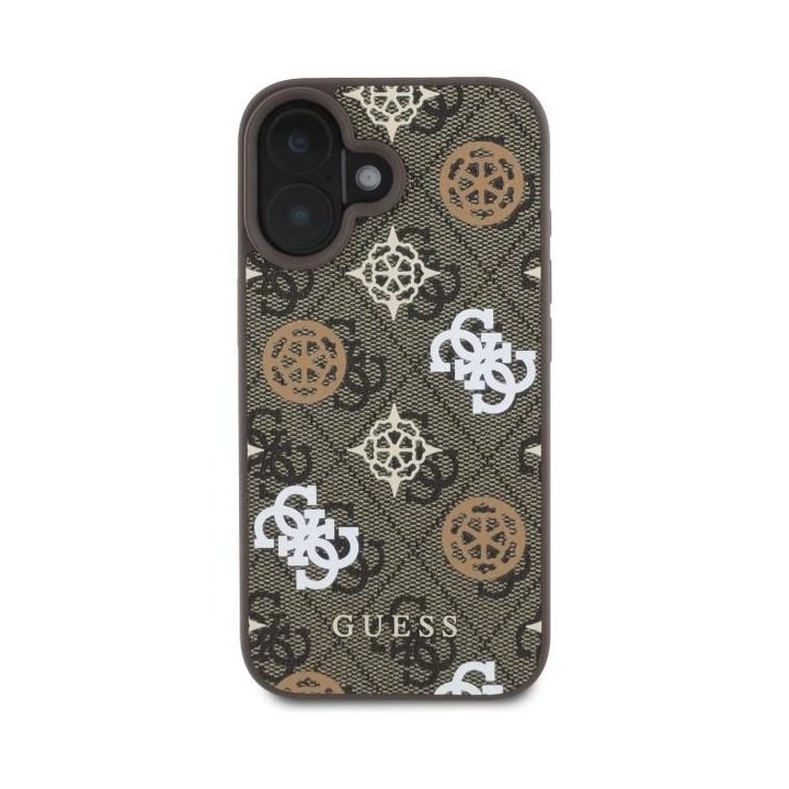 Guess Peony ant 4G Background MagSafe dėklas iPhone 16 - rudas