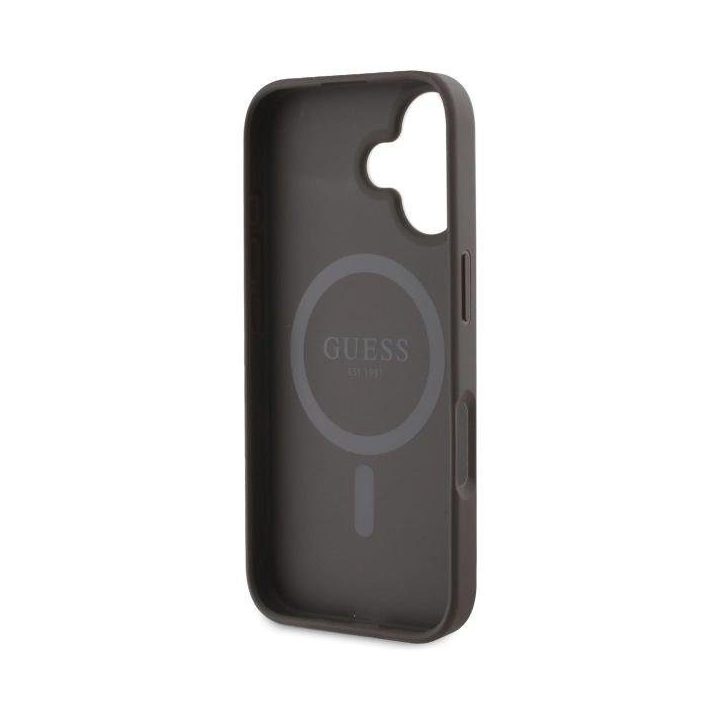 Guess Peony ant 4G Background MagSafe dėklas iPhone 16 - rudas