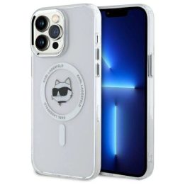 Karl Lagerfeld IML Metal Choupette Head MagSafe dėklas iPhone 13 Pro – baltas