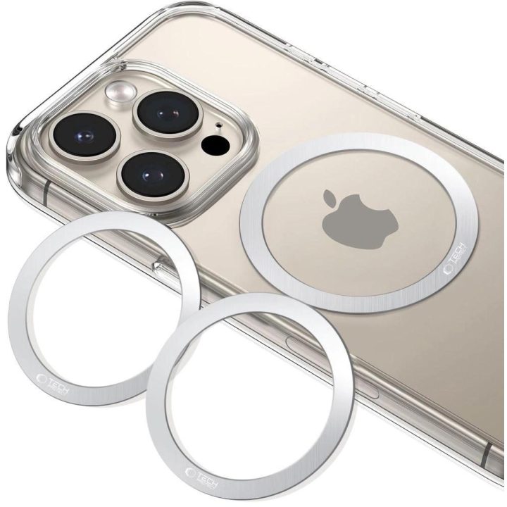 MMP-110 2w1 MagSafe žiedas - sidabrinis / sidabrinis