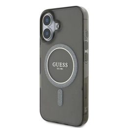 Guess IML Glitter Circle MagSafe dėklas iPhone 16“ – juodas