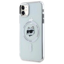 Karl Lagerfeld IML Metal Choupette Head MagSafe dėklas iPhone 11“ – baltas