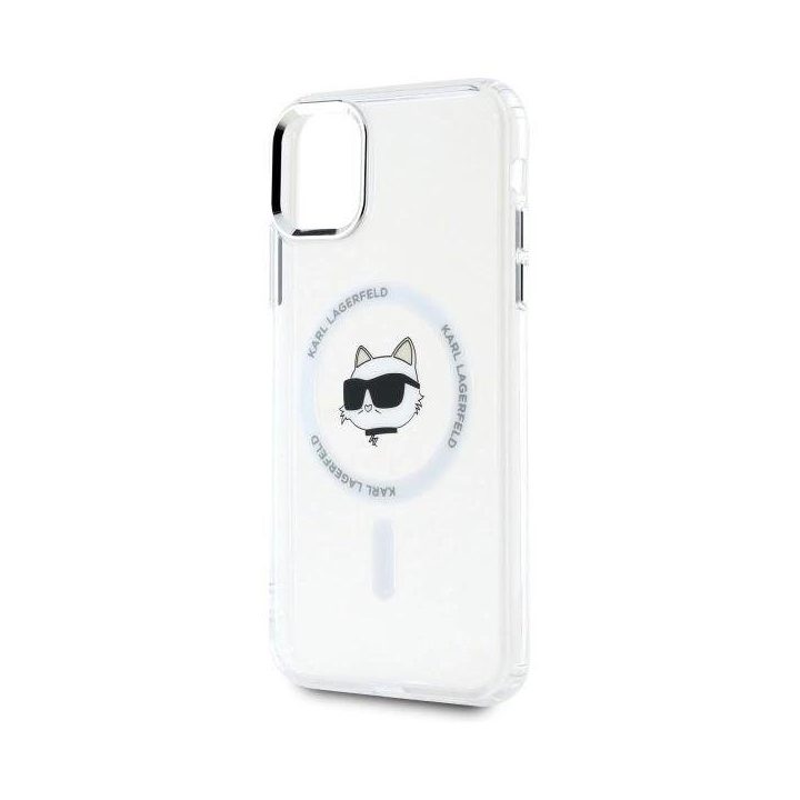 Karl Lagerfeld IML Metal Choupette Head MagSafe dėklas iPhone 11“ – baltas