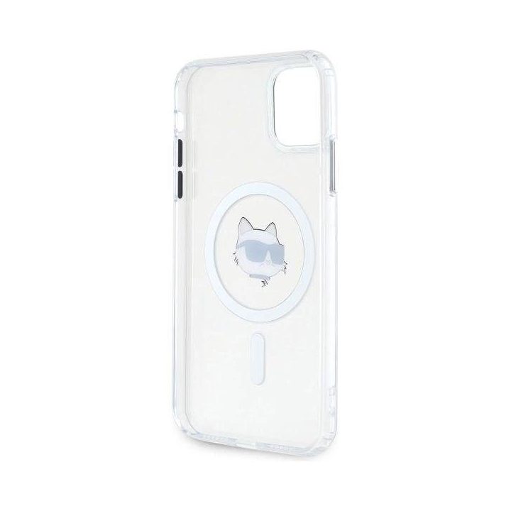 Karl Lagerfeld IML Metal Choupette Head MagSafe dėklas iPhone 11“ – baltas