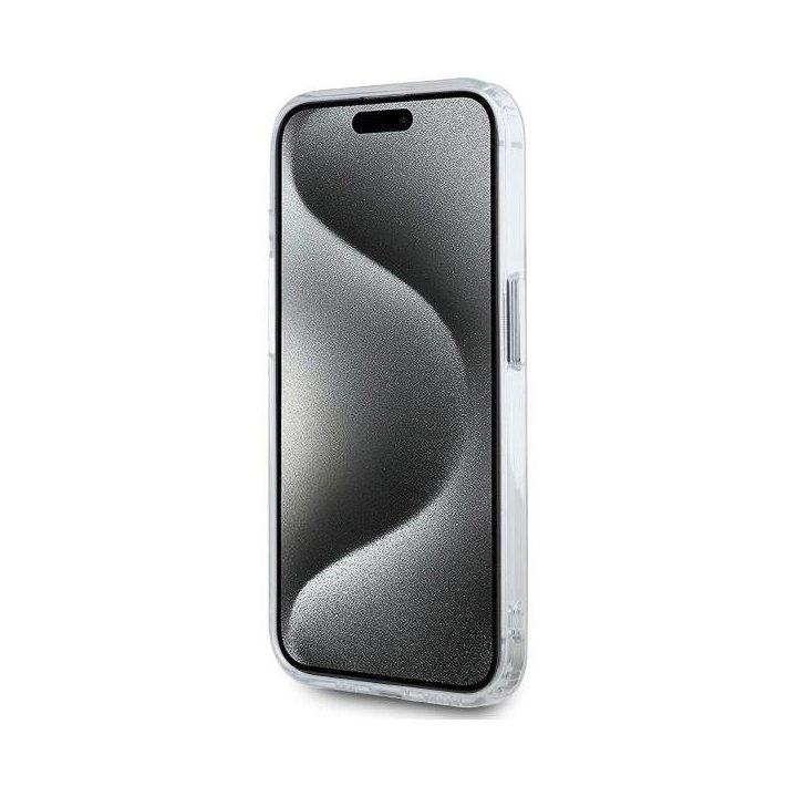 Karl Lagerfeld IML Metal Choupette Head MagSafe dėklas iPhone 15 Pro – baltas