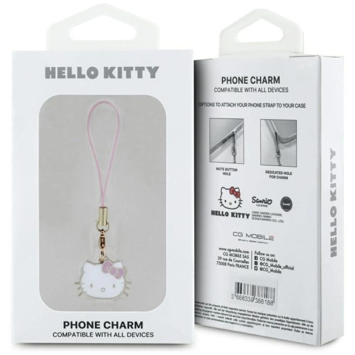 Pakabukas Hello Kitty Charm Kitty Head - rausvos spalvos