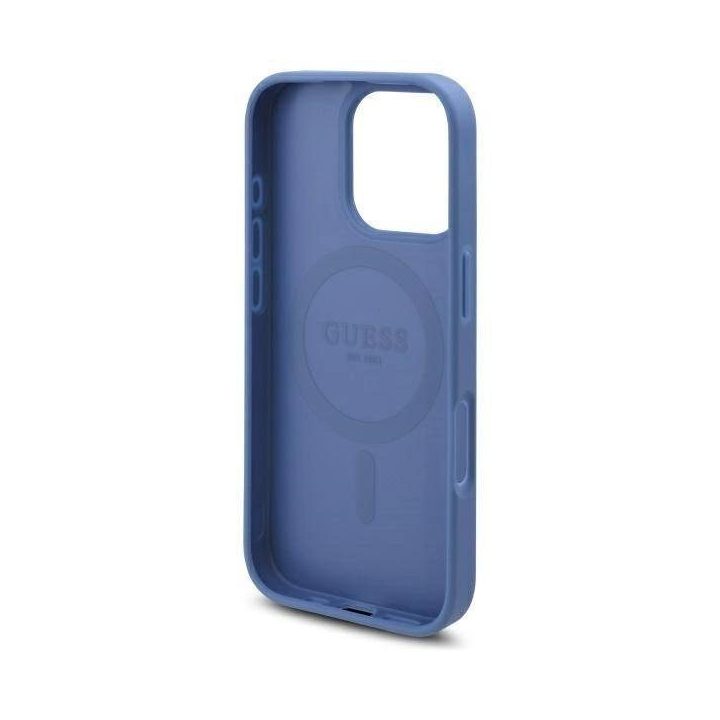 Guess 4G Flowers Print MagSafe dėklas iPhone 16 Pro Max“ telefonui – mėlynas