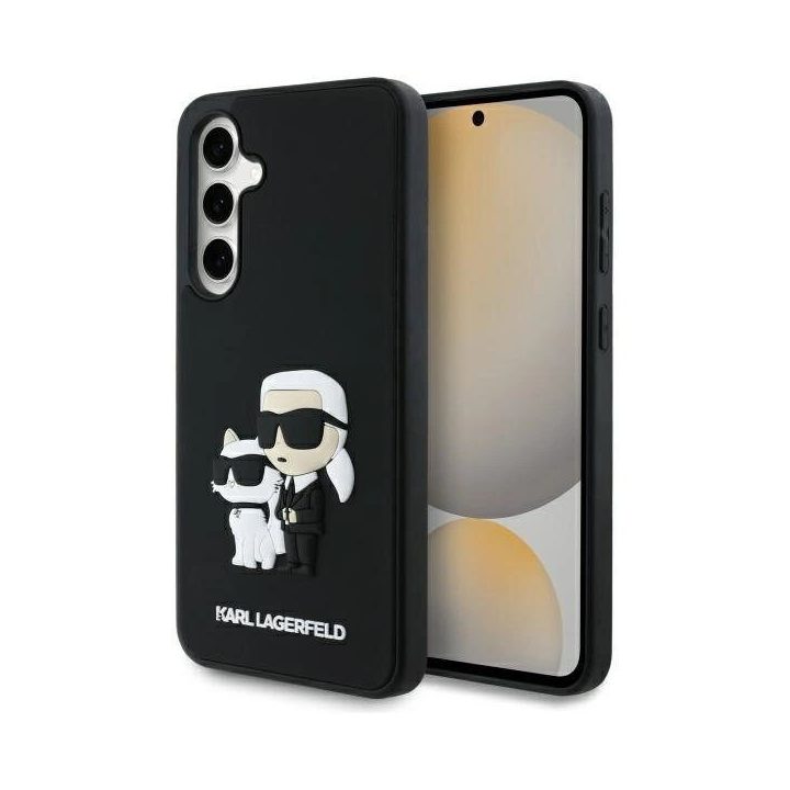 Karl Lagerfeld 3D guminis dėklas Karl&Choupette Samsung Galaxy S24 FE“ – juodas