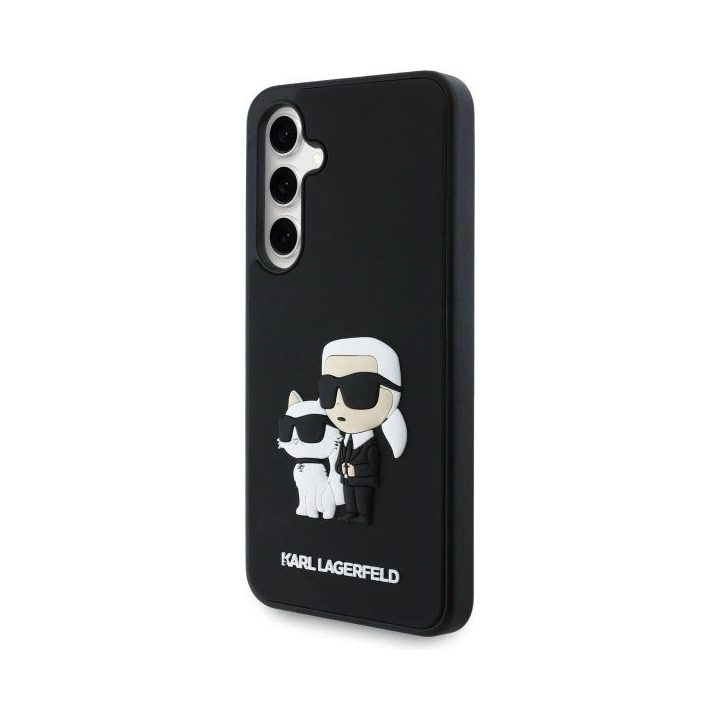 Karl Lagerfeld 3D guminis dėklas Karl&Choupette Samsung Galaxy S24 FE“ – juodas
