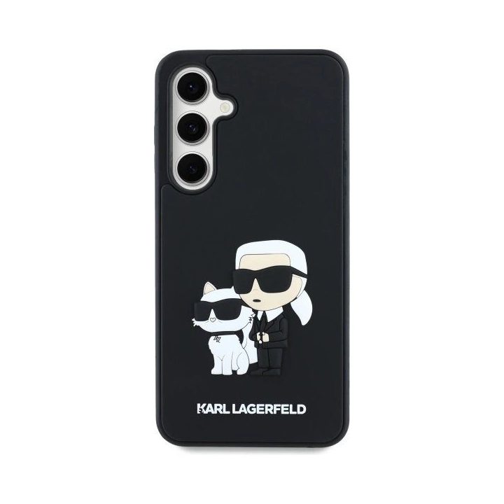 Karl Lagerfeld 3D guminis dėklas Karl&Choupette Samsung Galaxy S24 FE“ – juodas