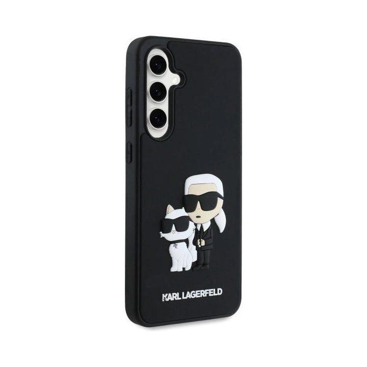 Karl Lagerfeld 3D guminis dėklas Karl&Choupette Samsung Galaxy S24 FE“ – juodas