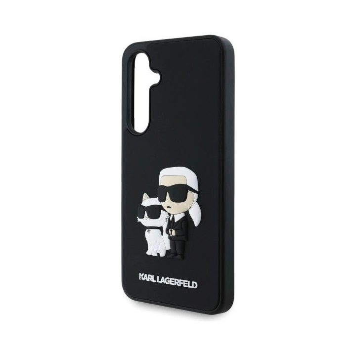 Karl Lagerfeld 3D guminis dėklas Karl&Choupette Samsung Galaxy S24 FE“ – juodas