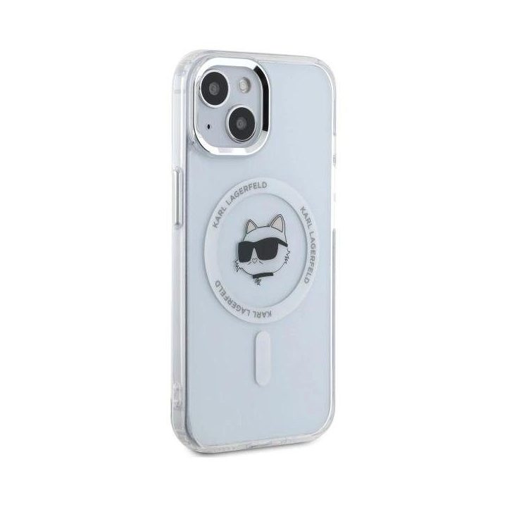 Karl Lagerfeld IML Metal Choupette Head MagSafe dėklas, skirtas iPhone 15“ – balta