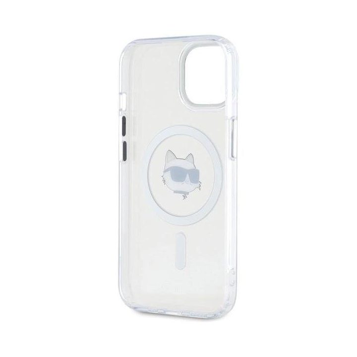 Karl Lagerfeld IML Metal Choupette Head MagSafe dėklas, skirtas iPhone 15“ – balta