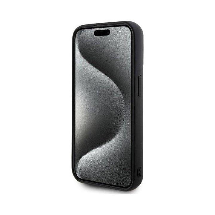 Karl Lagerfeld 3D Rubber Signature“ dėklas iPhone 15 Pro“ – juodos spalvos