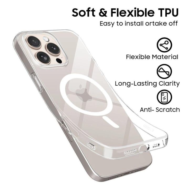 FlexAir MagSafe dėklas iPhone 16 Pro Max - skaidrus
