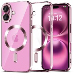 dėklas iPhone 16 - skaidrus / rožinis